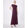 Adrianna Papell Womens Short Sleeve Blouson Beaded Gown(Cassis)
