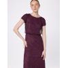 Adrianna Papell Womens Short Sleeve Blouson Beaded Gown(Cassis)