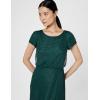 Adrianna Papell Womens Short Sleeve Blouson Beaded Gown(Dusty Emerald)