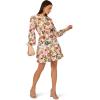 Adrianna Papell Women’s Smocked Printed Short Dress(Ecru Multi)