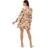 Adrianna Papell Women’s Smocked Printed Short Dress(Ecru Multi)
