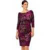 Adrianna Papell Womens Metallic Velvet Cowl Dress(Black/Violet)