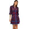 Adrianna Papell Womens Printed Short Flounce Dress(Brown Multi)