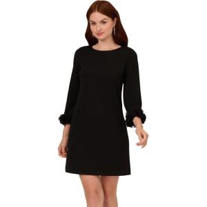 Adrianna Papell Womens Crepe Short Dress(Black)