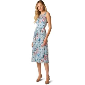 Adrianna Papell Womens Embroidered Midi Dress(Blue Multi)