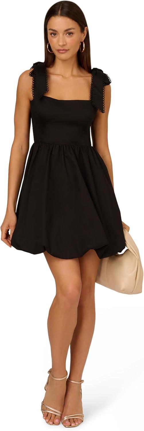 image:imageAdrianna Papell Womens Tie Shoulder Bubble DressBlack