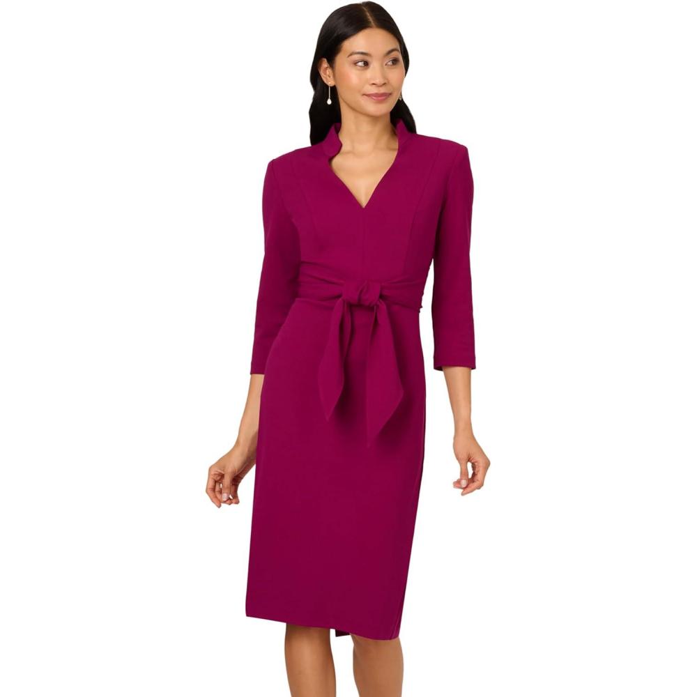 image:imageAdrianna Papell Womens Front Tie Short DressWildberry