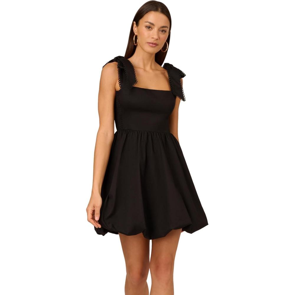 image:imageAdrianna Papell Womens Tie Shoulder Bubble DressBlack