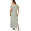 Adrianna Papell Bead Blouson Long Dress, Coral Coast(Aqua Dust)