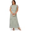 Adrianna Papell Bead Blouson Long Dress, Coral Coast(Aqua Dust)