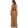 Adrianna Papell Women’s Beaded Halter Long Dress, Copper, 8