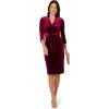 Adrianna Papell Womens Front Tie Short Dress(Burgundy)