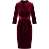 Adrianna Papell Womens Front Tie Short Dress(Burgundy)