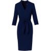 Adrianna Papell Womens Front Tie Short Dress(Navy Sateen)
