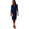 Adrianna Papell Womens Front Tie Short Dress(Navy Sateen)