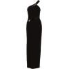 Adrianna Papell Womens Knit Crepe One Shoulder Gown(Black)