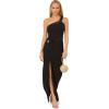 Adrianna Papell Womens Knit Crepe One Shoulder Gown(Black)