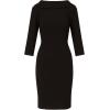 Adrianna Papell Womens Rolled Neck Crepe Midi Dress(Black)