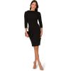 Adrianna Papell Womens Rolled Neck Crepe Midi Dress(Black)