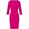 Adrianna Papell Womens Rolled Neck Crepe Midi Dress(Pink Flambe)