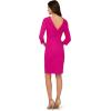 Adrianna Papell Womens Rolled Neck Crepe Midi Dress(Pink Flambe)