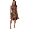 Adrianna Papell Womens Ruffle Jacquard Dress(Burgundy)