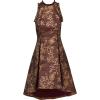 Adrianna Papell Womens Ruffle Jacquard Dress(Burgundy)