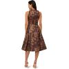 Adrianna Papell Womens Ruffle Jacquard Dress(Burgundy)