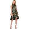 Adrianna Papell Womens Ruffle Jacquard Dress(Hunter)