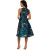 Adrianna Papell Womens Ruffle Jacquard Dress(Teal Sapphire/Gold)