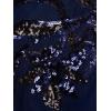 Adrianna Papell Womens Sequin Combo High-Low Dress(Navy/Black)
