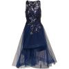 Adrianna Papell Womens Sequin Combo High-Low Dress(Navy/Black)
