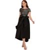 Adrianna Papell Womens Sequin High-Low Dress(Black/Gunmetal)