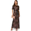 Adrianna Papell Womens Sequin Lace Mermaid Dress(Black/Nude)
