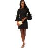 Adrianna Papell Womens Stretch Crepe Feather Dress(Black)