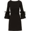 Adrianna Papell Womens Stretch Crepe Feather Dress(Black)