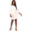 Adrianna Papell Womens Stretch Crepe Feather Dress(Ivory)