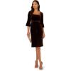 Adrianna Papell Womens Tie Front Dress(Dark Brown)