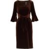 Adrianna Papell Womens Tie Front Dress(Dark Brown)