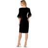 Adrianna Papell Womens Velvet Bell Sleeve Short Dress(Black)