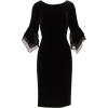 Adrianna Papell Womens Velvet Bell Sleeve Short Dress(Black)