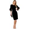 Adrianna Papell Womens Velvet Bell Sleeve Short Dress(Black)