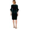 Adrianna Papell Womens Velvet Bell Sleeve Short Dress(Hunter)