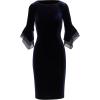 Adrianna Papell Womens Velvet Bell Sleeve Short Dress(Midnight)