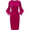 Adrianna Papell Womens Velvet Bell Sleeve Short Dress(Orchid Delight)
