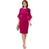 Adrianna Papell Womens Velvet Bell Sleeve Short Dress(Orchid Delight)