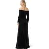 Adrianna Papell Womens Velvet Off The Shoulder Gown(Black)