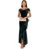 Adrianna Papell Womens Velvet Off The Shoulder Gown(Hunter)