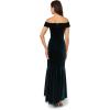 Adrianna Papell Womens Velvet Off The Shoulder Gown(Hunter)