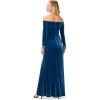 Adrianna Papell Womens Velvet Off The Shoulder Gown(Ocean Wave)